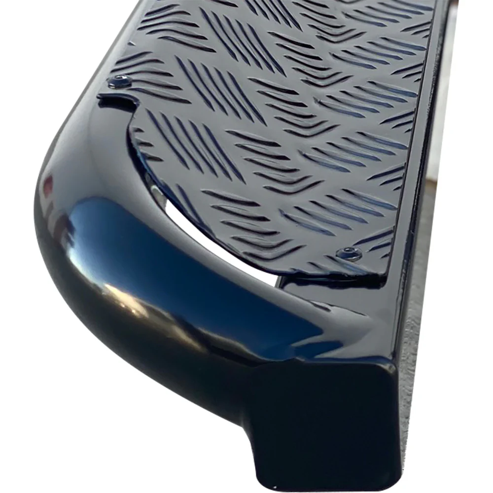 ISUZU D-Max 2021+ ANGLED Rock Sliders / Side Steps – P/C Ally Checkerplate Tread - Image 3