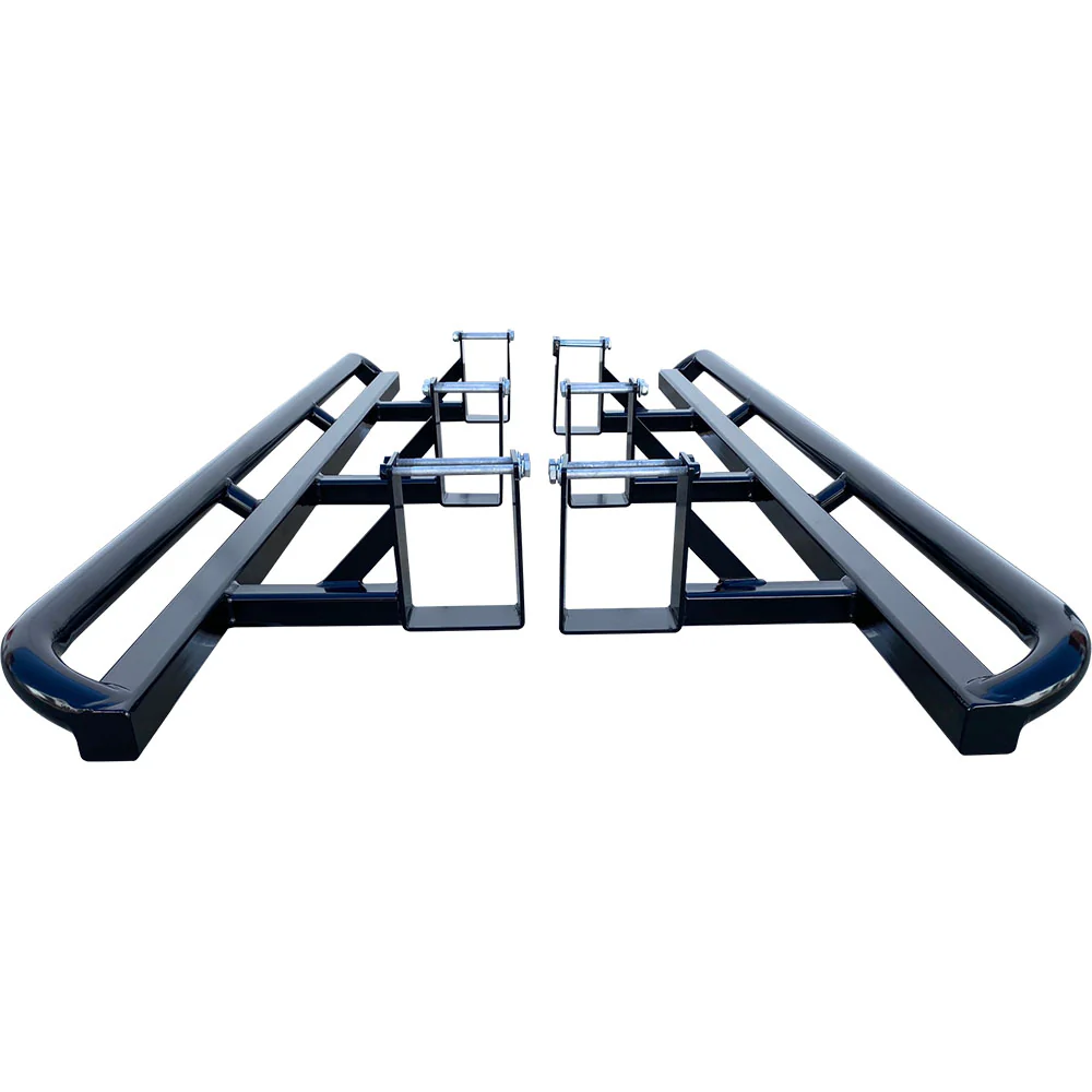 ISUZU D-Max 2021+ ANGLED Rock Sliders / Side Steps – Powdercoated