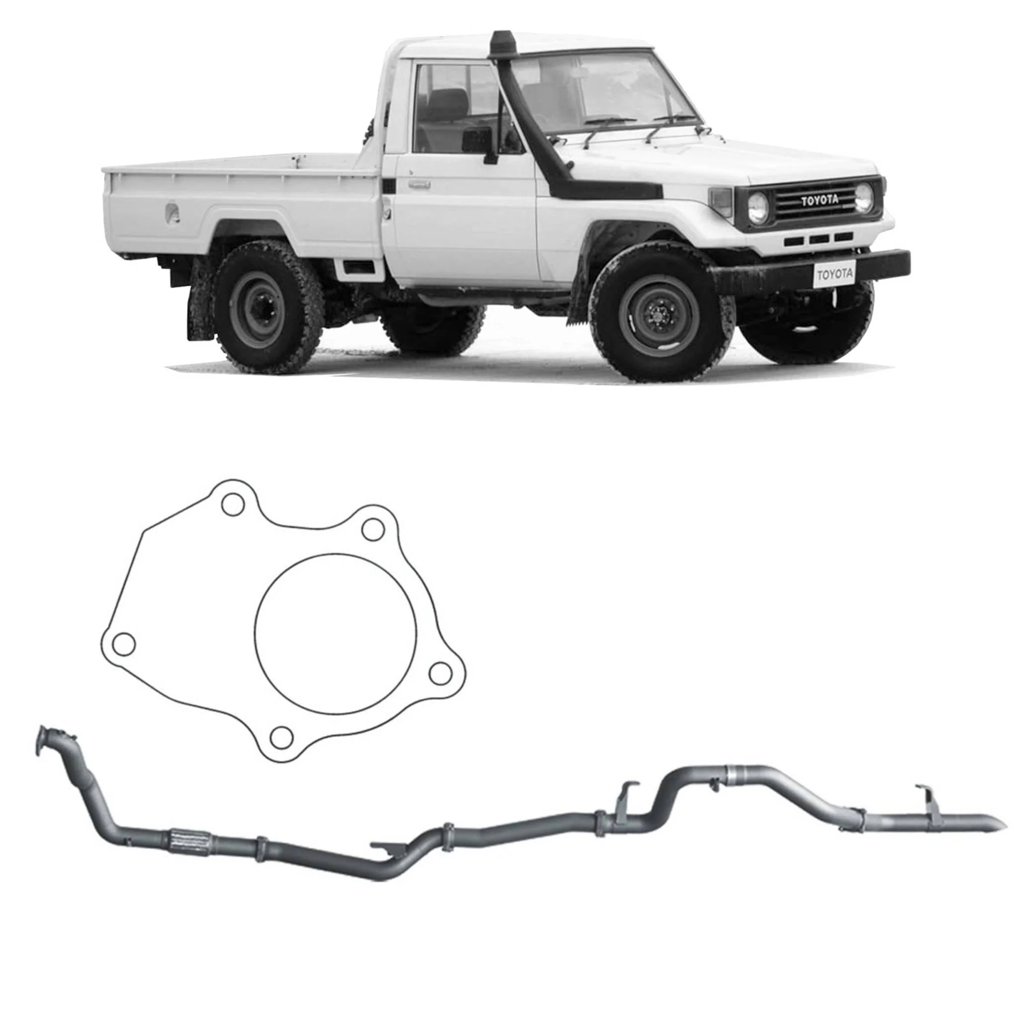 Redback Extreme Duty Exhaust for Toyota Landcruiser 78 Series (01/1990 - 01/2007), Toyota Landcruiser 75 Series (03/1990 - 11/1999) - Image 11