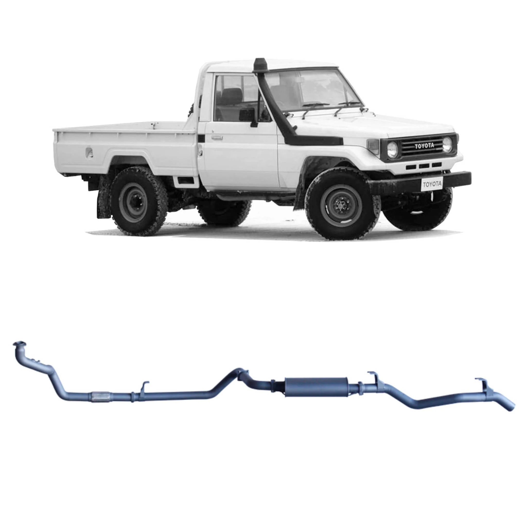 Redback Extreme Duty Exhaust for Toyota Landcruiser 78 Series (01/1990 - 01/2007), Toyota Landcruiser 75 Series (03/1990 - 11/1999) - Image 2