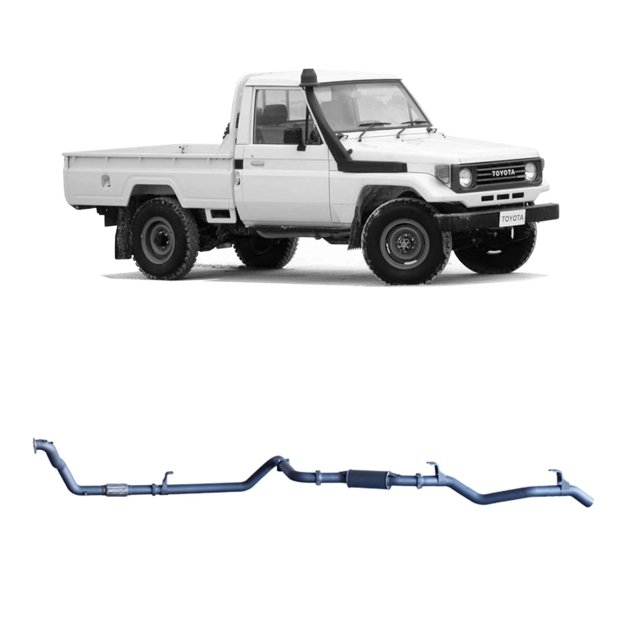 Redback Extreme Duty Exhaust for Toyota Landcruiser 78 Series (01/1990 - 01/2007), Toyota Landcruiser 75 Series (03/1990 - 11/1999) - Image 3