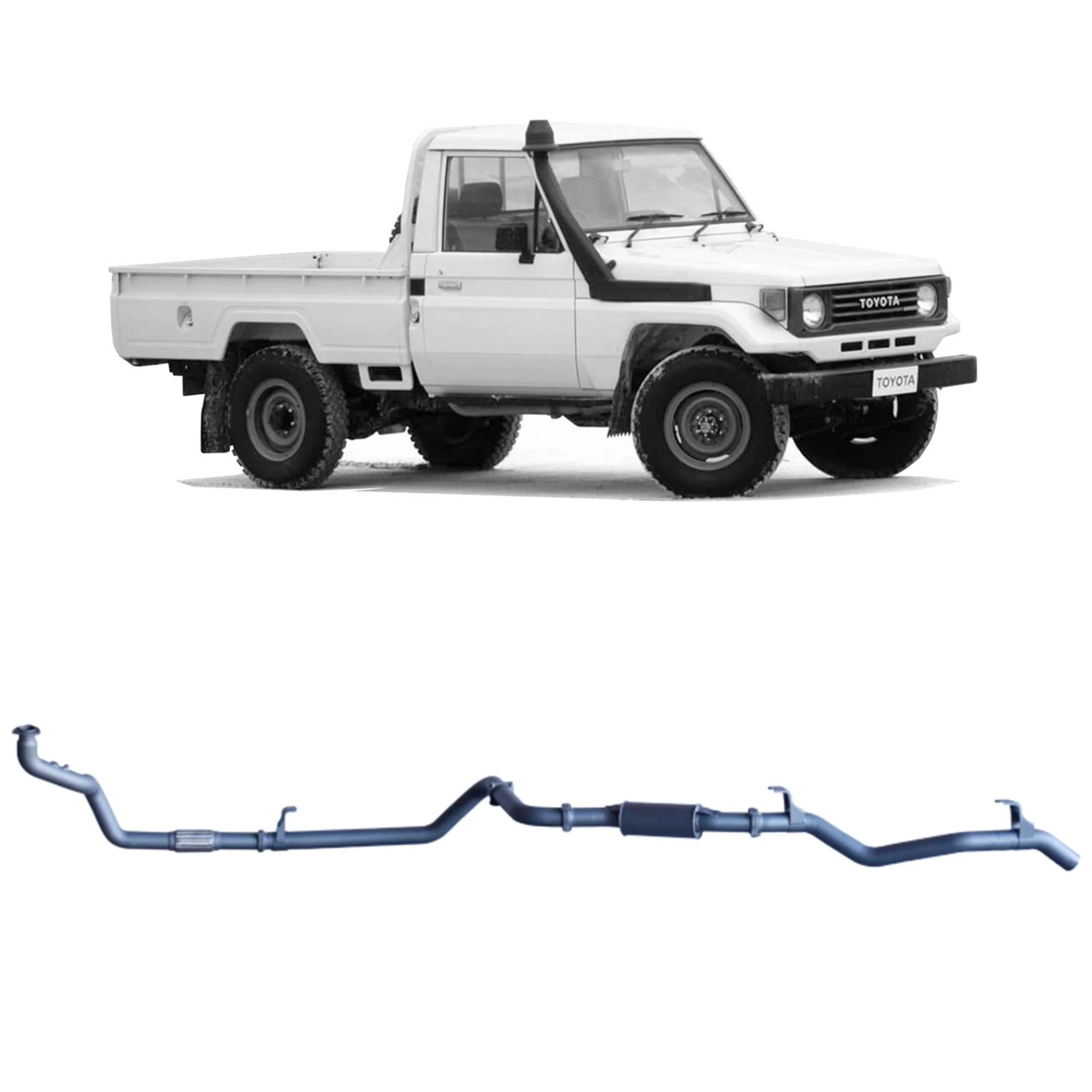 Redback Extreme Duty Exhaust for Toyota Landcruiser 78 Series (01/1990 - 01/2007), Toyota Landcruiser 75 Series (03/1990 - 11/1999) - Image 9
