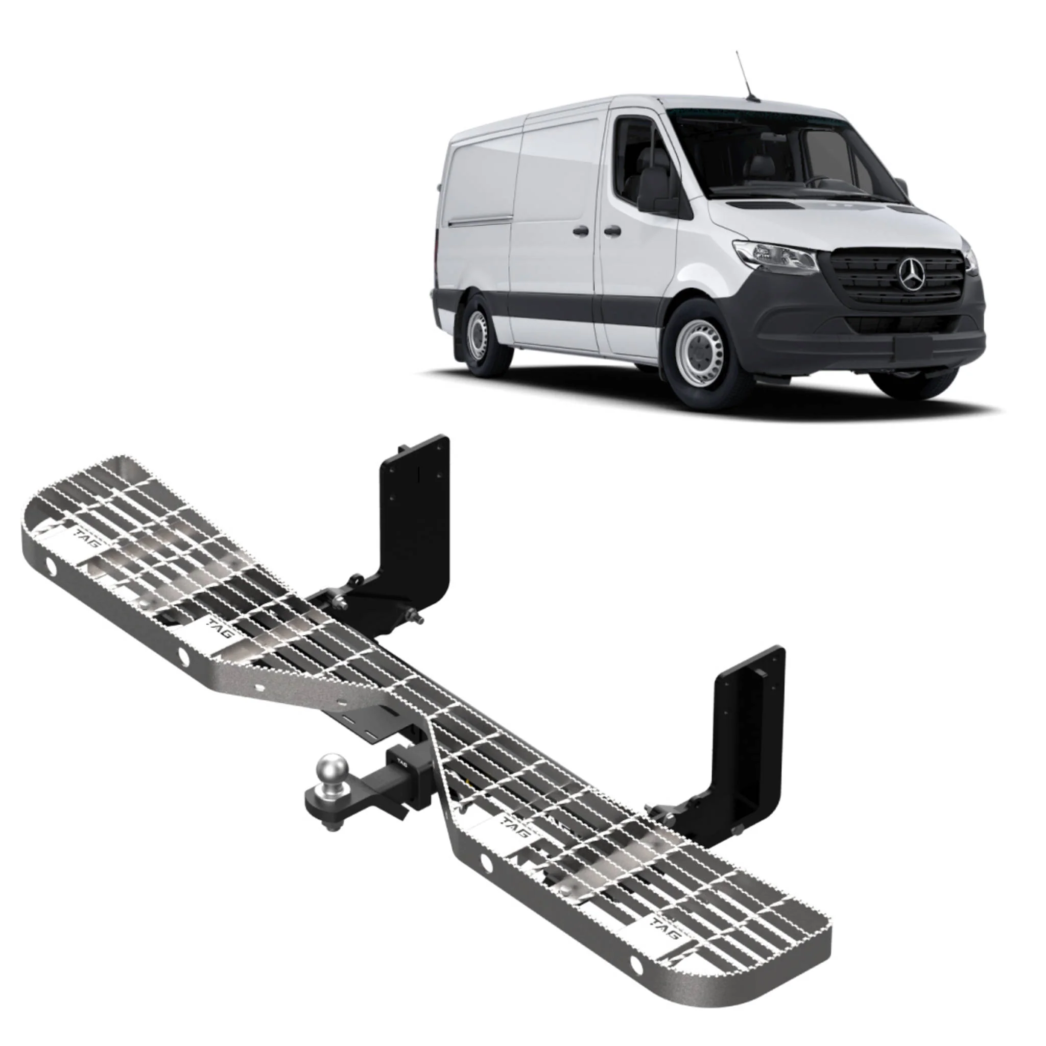TAG Rear Step & Towbar for Mercedes-Benz Sprinter (Narrow Chassis MWB) (907 Series, 519 Variant) (01/2019 - On) - Image 3