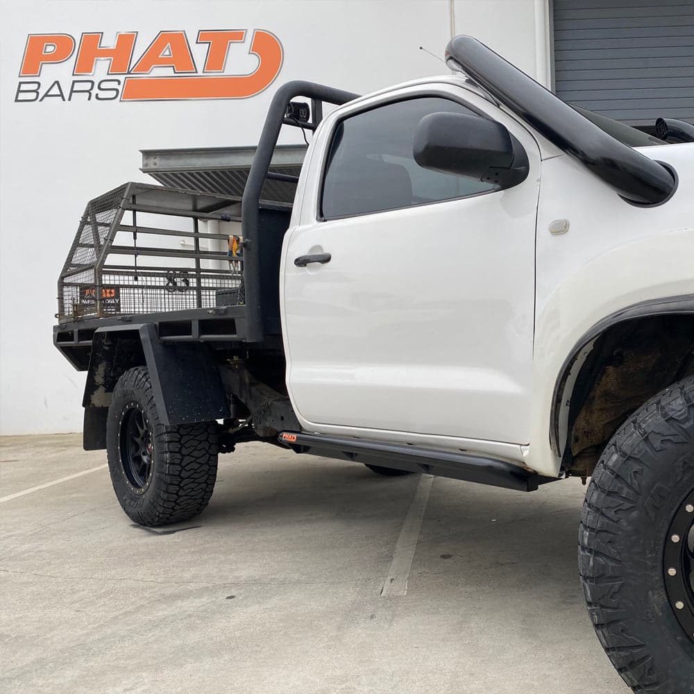 Toyota Hilux N70 ANGLED Rock Sliders / Side Steps – Powdercoated - Image 7