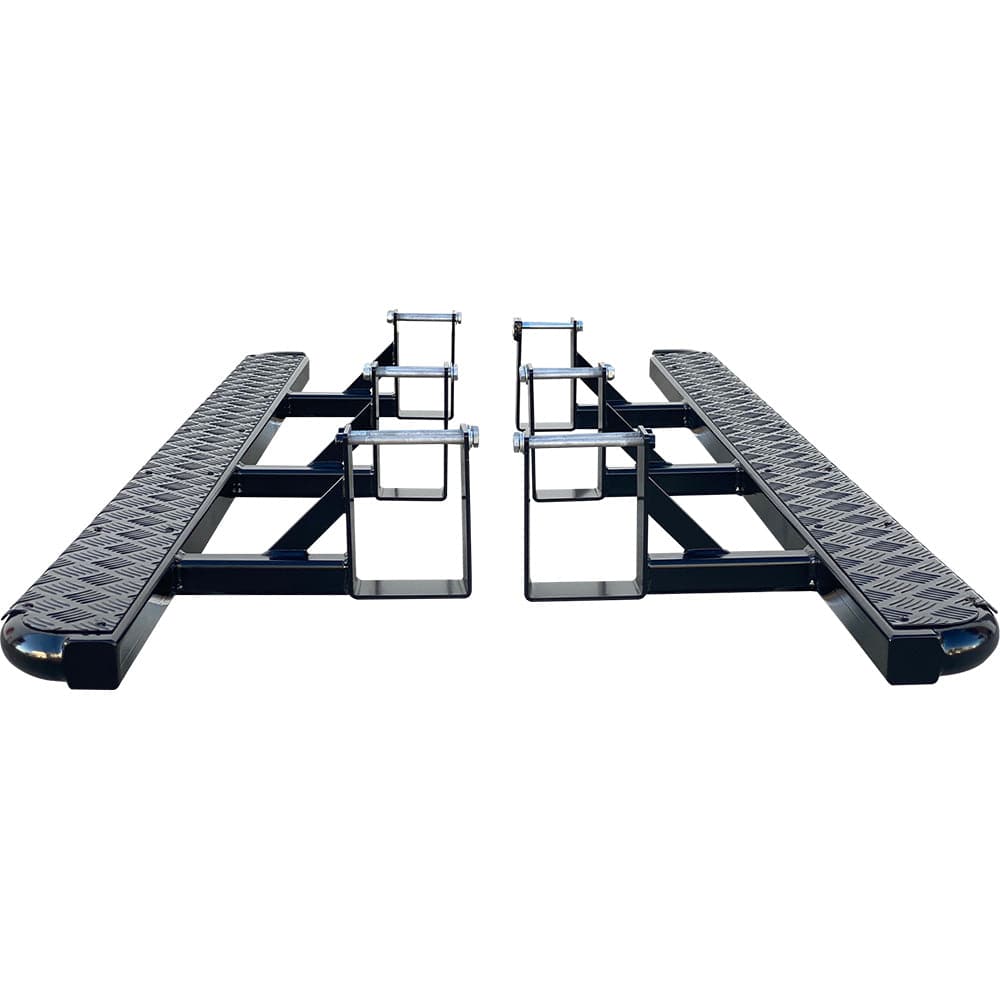 Toyota Hilux N80 FLAT Rock Sliders / Side Steps – P/C Ally Checkerplate Tread - Image 3