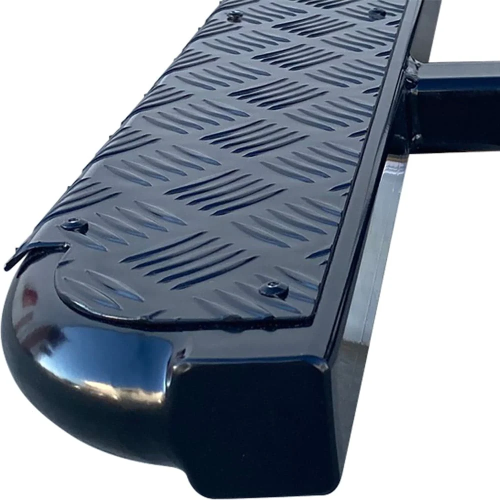 Toyota Hilux N80 FLAT Rock Sliders / Side Steps – P/C Ally Checkerplate Tread - Image 5